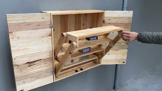 Creative And Unique Woodworking Projects  Build A CabinetThat Combines A Very Smart Folding Table [upl. by Ettelliw583]