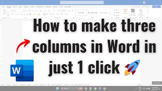 How to make three columns in Word in just 1 click 🚀 [upl. by Ennove]