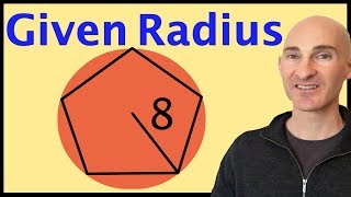 Find the Area of Regular Polygon Given Radius [upl. by Haily]