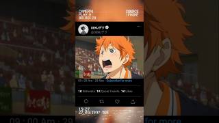 Hinata try again and again 🔥haikyuufypshorts [upl. by Asilla]