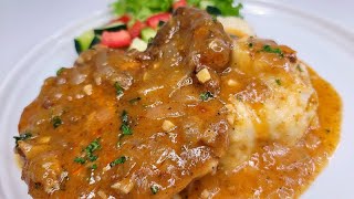 Best Crock Pot Smothered Pork Chops Recipe [upl. by Hploda]