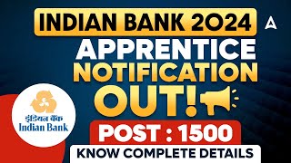 Indian Bank Apprentice 2024 Notification  Indian Bank Apprentice Eligibility Syllabus Salary [upl. by Cyrano152]