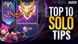 TOP 10 SOLO TIPS TO REACH MYTHICAL IMMORTAL BEFORE THE SEASON ENDS [upl. by Lidia]