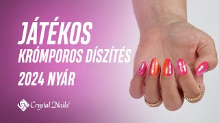 Játékos krómporos díszítés 💅🏻  Nails with chrome powders 💅🏻 [upl. by Berkeley252]