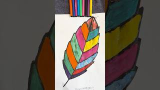 Leaves 🍁 Nion colour painting ✍🏻🧡🧡🧡 viralvideo art sketch painting [upl. by Htebi]