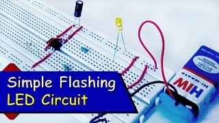 Simple Flashing LED Circuit using 555 Timer IC [upl. by Maloy41]