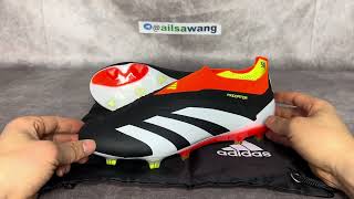 adidas Predator Elite Laceless FG CORE BLACK CLOUD WHITE SOLAR RED [upl. by Ennaecarg]