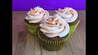 Moistest Yummy Carrot Cake Cupcakes Recipe  1minute Tutorial [upl. by Retxab366]