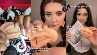 ASMR TikToks ✨ TIKTOK Compilation  Part 8  Piercing 👄👂 ADHD  FAST AND SLOW [upl. by Annoynek]