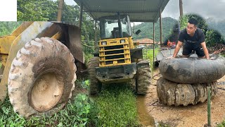 Rescue and Repair of Giant Wheel Loader Tires in Deep Mountains  A Difficult Challengequot [upl. by Detta912]