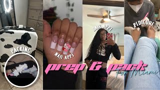 PREP amp PACK WITH ME FOR MIAMI ☆ Maintenance hair nails toes Last minute shopping Packing Etc [upl. by Araldo847]