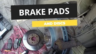 Toyota Avensis T25 Front Brake Discs and Pads Replacement [upl. by Aniv928]