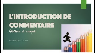 BAC DE FRANÇAIS 🎓  Lintroduction de commentaire [upl. by Yessac169]