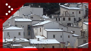 Ovindoli LAquila paesaggio invernale dopo una nevicata di primavera sullAppennino centrale [upl. by Hammond]