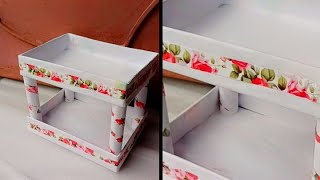 DIY Cardboard Desk Organizer ideas 😱 Cardboard Craft  diy Mekeup kit [upl. by English]