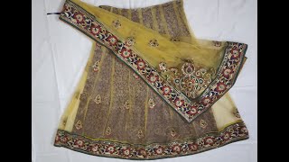 10 मिनट में साड़ी से कलीदार लेहेंगा बनाना  10 minute me saree se kalidaar lehenga banana [upl. by Neau240]