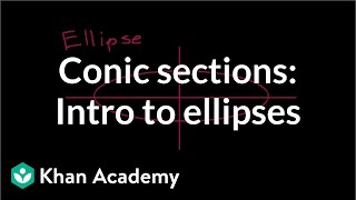 Conic sections Intro to ellipse  Conic sections  Algebra II  Khan Academy [upl. by Eybba]