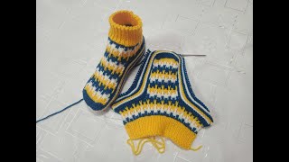 Плетени Терлици 117 Knitted Slippers Тапочки спицами Patik Pantufas passo a passo [upl. by Asehr]