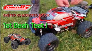 Corally Sketer 1st Bash amp Smash  Epic 4S Monster Truck RC  Skate Park amp BMX Track Bash [upl. by Vasilek354]