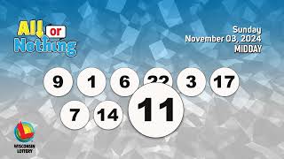 Wisconsin Lottery Midday Draw 11032024 [upl. by Elnukeda]