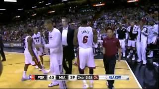 Erik Spoelstra pushes LeBron James 03 24 2014 [upl. by Sutphin]