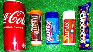 Satisfying Unpacking Asmr  Unpacking Fruitex with MampMS and Xylitol  Coca Cola Vs Chococos [upl. by Attebasile]