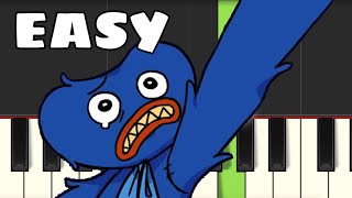 Wanna live MEME  Huggy Wuggy  EASY Piano Tutorial [upl. by Brott]