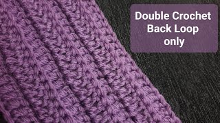 Double Crochet  Back Loop Only  crochet crocheting howtocrochet [upl. by Balsam]