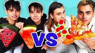 Gummy Food vs Real Food Challenge EATING GIANT GUMMY FOOD [upl. by Joo626]