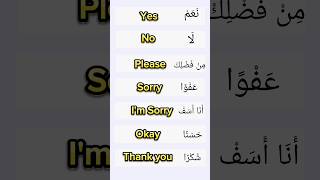 The Basic Greetings in Arabic arabicvocabulary arabiclanguage arabicwords learnarabic [upl. by Rubio]