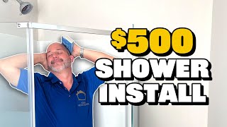 Plastic Wall Shower Kit Install From Home Depot [upl. by Chaudoin86]