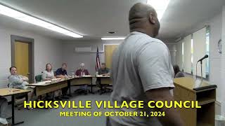 Hicksville Village Council Meeting 102124 [upl. by Johnsson]