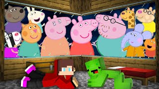 JJ and Mikey SURROUNDED by PEPPA PIG Family in Minecraft Maizen Security House [upl. by Fogarty658]