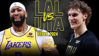 Los Angeles Lakers vs Utah Jazz Full Game Highlights  February 14 2024  FreeDawkins [upl. by Ayekin]