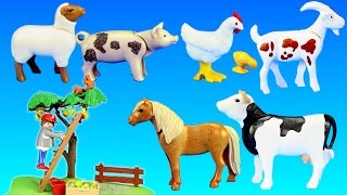 Playmobil Farm Apple Harvest Barn Animals Building Set Build Review [upl. by Harrell]