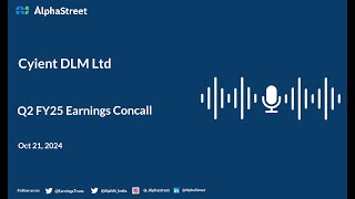 Cyient DLM Ltd Q2 FY202425 Earnings Conference Call [upl. by Harrus209]