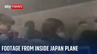 Inside the burning Japan Airlines flight [upl. by Furnary]