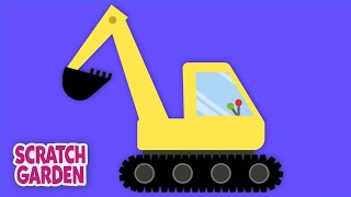 The Diggers Song  Construction Vehicle Song  Scratch Garden [upl. by Clemence]