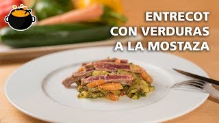 ENTRECOT SALTEADO CON VERDURAS A LA MOSTAZA [upl. by Silra]