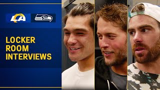 Rams vs Seahawks PostGame Locker Room Interviews Matthew Stafford Puka Nacua amp Tyler Higbee [upl. by Alema285]