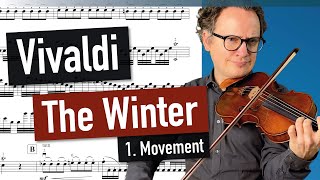 A Vivaldi  Winter 1 Movement  The Four Seasons  violin sheet music  piano accompaniment [upl. by Godliman]