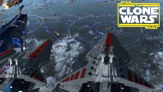 Epic Star Wars Clone Wars Space Battle [upl. by Ahseeyt127]