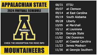 2024 Appalachian State Mountaineers Football Schedule [upl. by Niro]