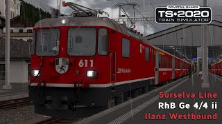 Train Simulator 2020  Surselva Line  RhB Ge 44 ii  Ilanz Westbound [upl. by Anyah]