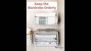 Closet Organization Makeover Stackable Metal Baskets Revealed [upl. by Femi]