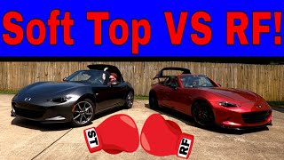 Mazda MX5 Miata Soft Top VS RF Retractable Fastback Buyers Guide Which Is Better Vote Now [upl. by Bowlds]