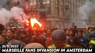 MARSEILLE FANS INVANSION IN AMSTERDAM  Ajax Amsterdam vs Olympique Marseille 2192023 [upl. by Auohs]