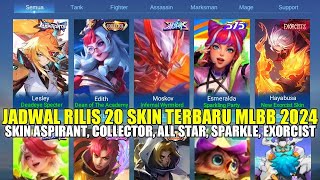 BOCORAN JADWAL RILIS 20 SKIN TERBARU MLBB 2024SKIN ASPIRANT COLLECTOR EXORCIST ALL STAR SPARKLE [upl. by Mcquillin115]