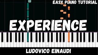 Ludovico Einaudi  Experience Easy Piano Tutorial [upl. by Ogait]