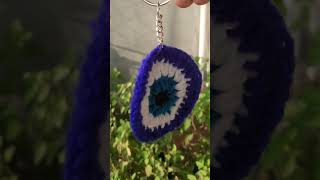 Crochet evil eye keychain 🧿💫 [upl. by Yehc]